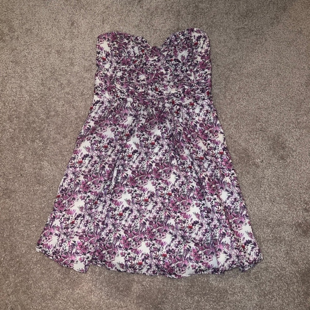 Express Women's Floral Casual Strapless Dress - Size 0